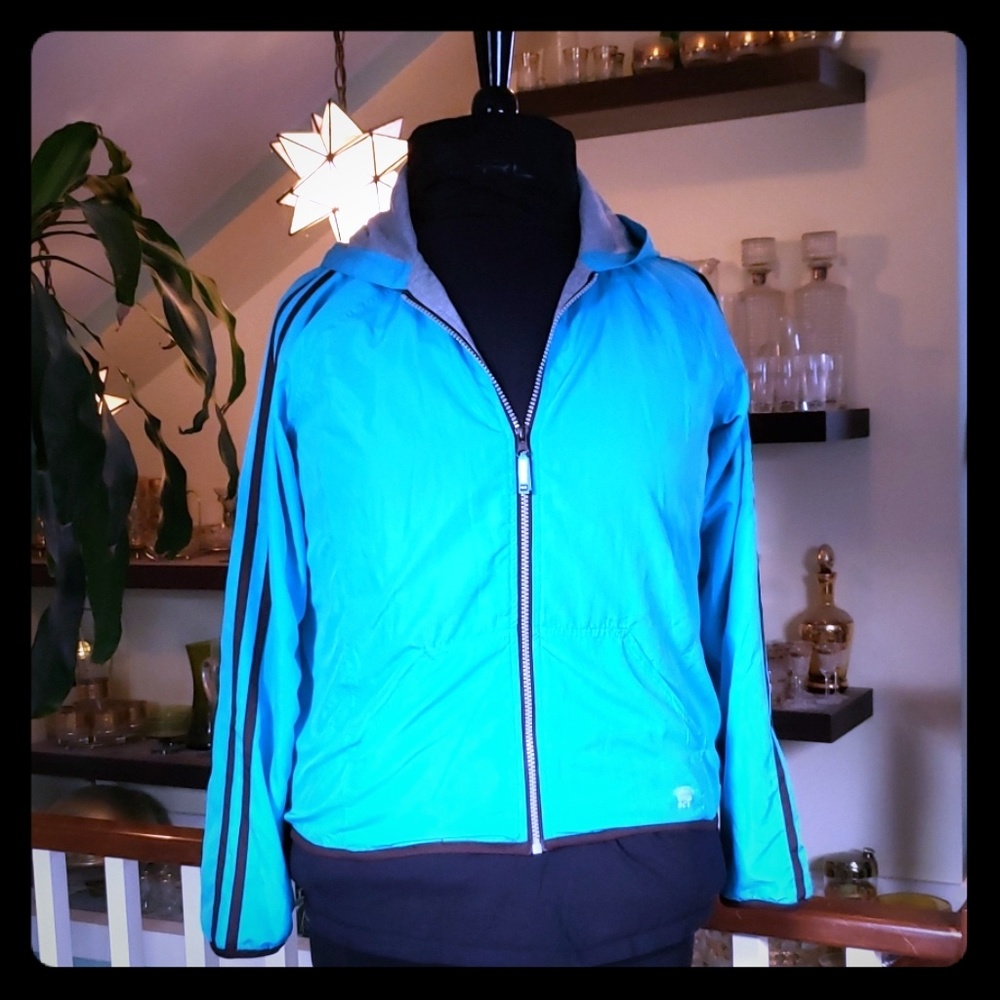 Vintage Oleg Cassini Womens Turqoise Track Jacket